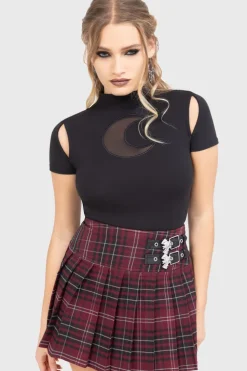 Bat Girl Skirt [BURGUNDY TARTAN]
