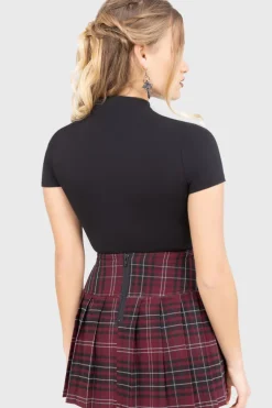 Bat Girl Skirt [BURGUNDY TARTAN]