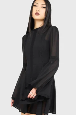 Begone Long Sleeve Mini Dress [BLACK]