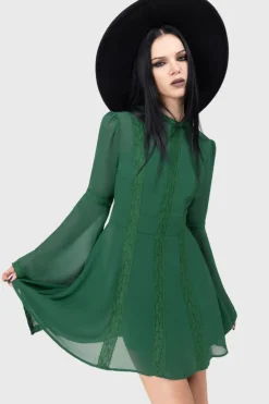 Begone Long Sleeve Mini Dress [GREEN]