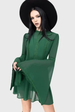 Begone Long Sleeve Mini Dress [GREEN]