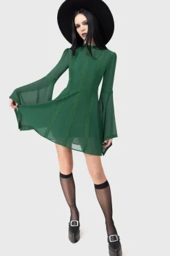 Begone Long Sleeve Mini Dress [GREEN]