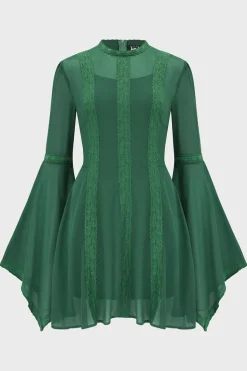 Begone Long Sleeve Mini Dress [GREEN]