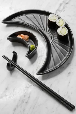 Crescent Sushi Plate Set