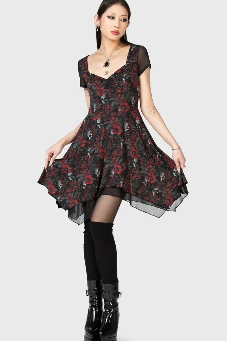 Crimson Decay Mini Dress