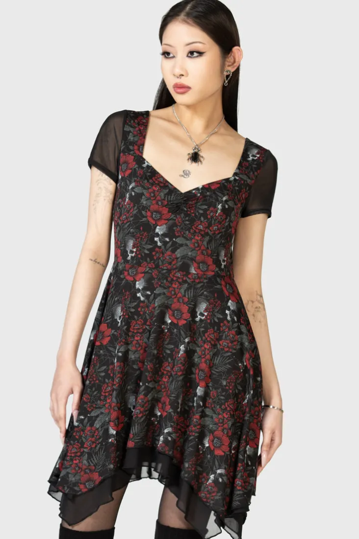 Crimson Decay Mini Dress