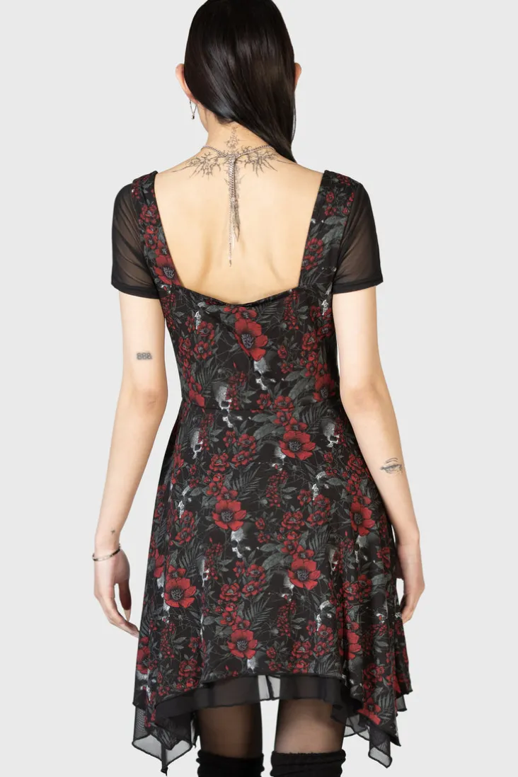 Crimson Decay Mini Dress