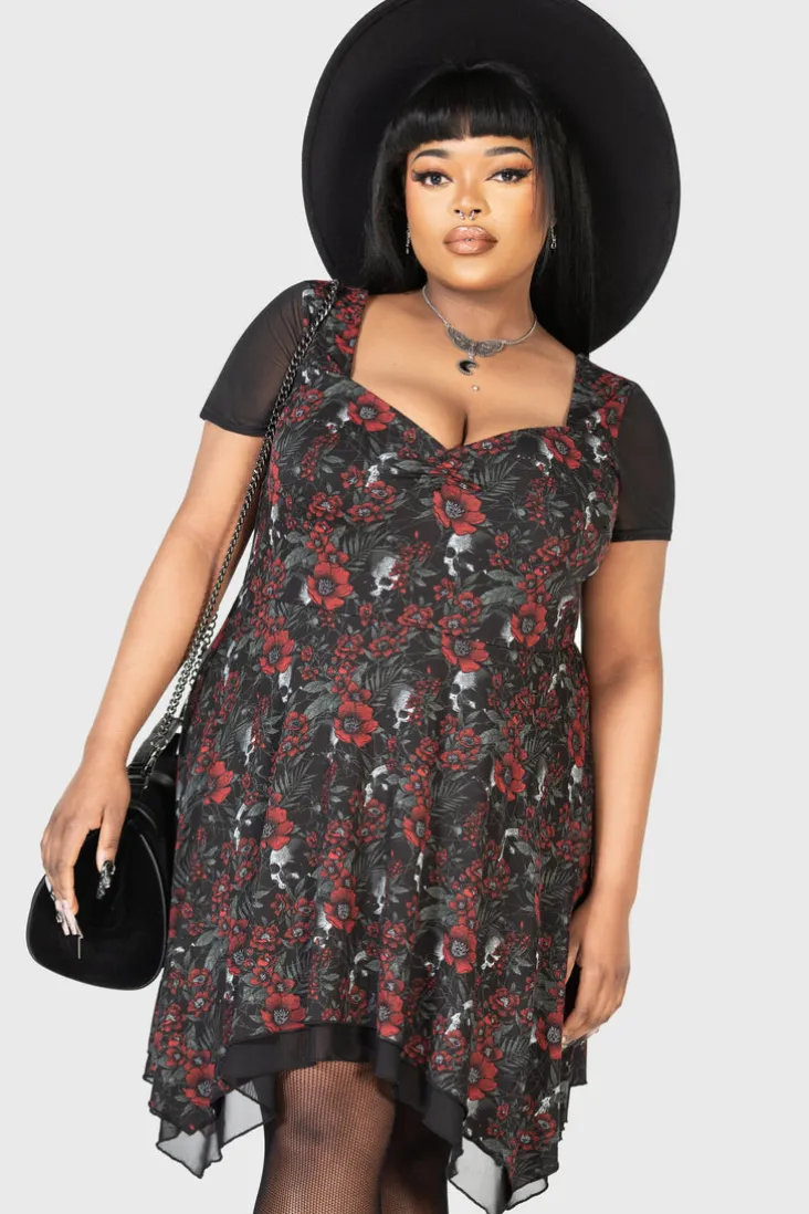 Crimson Decay Mini Dress