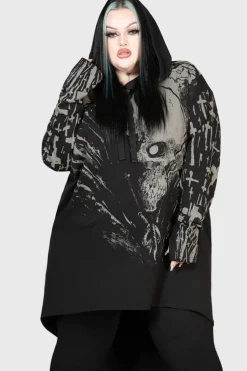 Cross The Bear Longline Hoodie