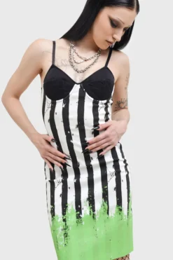 Distressed Stripe Bodycon Dress
