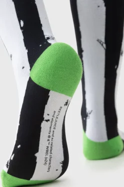 Distressed Stripe Knee High Socks