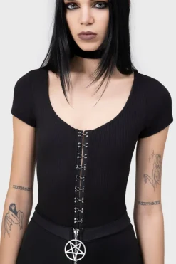 Eye C U Cap-Sleeve Top