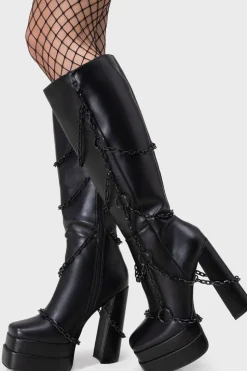 Gloomed & Doomed Knee High Boots