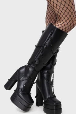 Gloomed & Doomed Knee High Boots