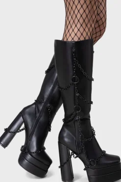 Gloomed & Doomed Knee High Boots