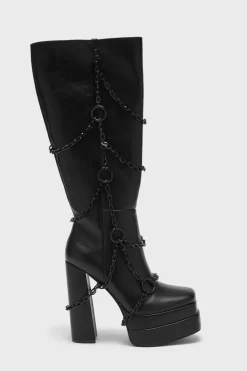 Gloomed & Doomed Knee High Boots