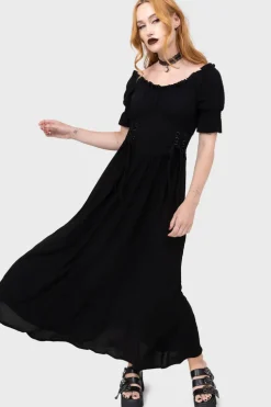 Jocasta Maxi Dress Short Sleeve [BLACK]