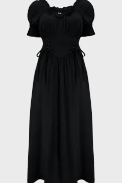 Jocasta Maxi Dress Short Sleeve [BLACK]