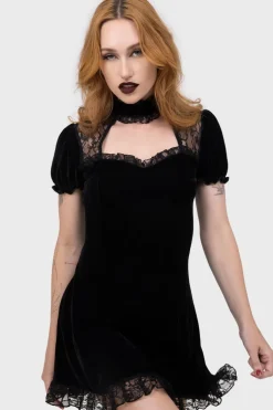 Julienne Velvet Keyhole Dress [B]