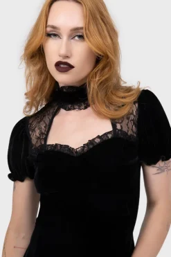 Julienne Velvet Keyhole Dress [B]