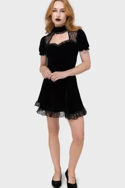 Julienne Velvet Keyhole Dress [B]