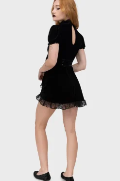 Julienne Velvet Keyhole Dress [B]