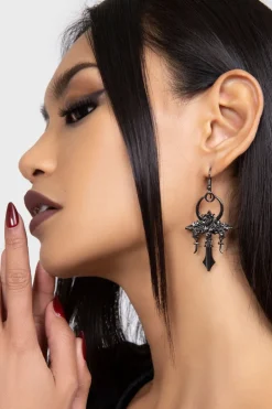Mourning Ankh Earrings