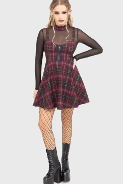 Tartan Riot Dress [BURGUNDY]