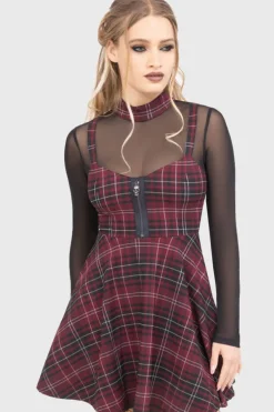 Tartan Riot Dress [BURGUNDY]