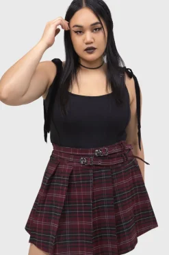 Tartan Riot Skirt [BURGUNDY]