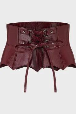 Wetland Bat Peplum Corset [Red]